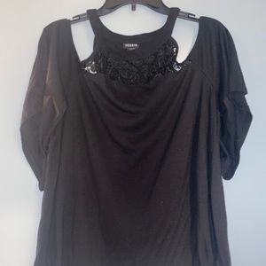 Torrid cold shoulder lace top